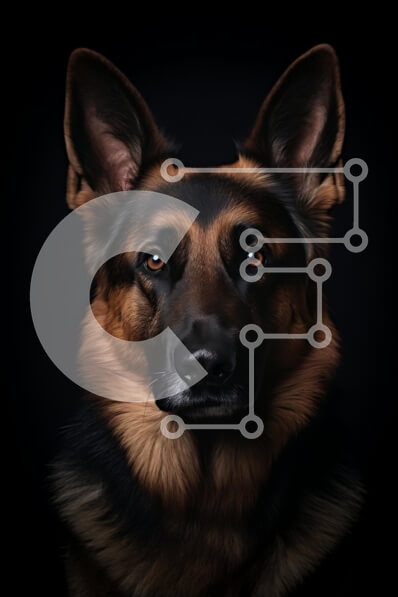 Σετ των 2 Intra Συλλεκτικό Ξύλινο Παζλ Plywood  4mm - Πορτρέτο Γερμανικού Ποιμενικού Σε Ξύλινο Κουτί - Διαστάσεις: 10x10 cm – 25 κομμάτια