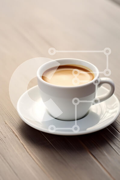 Σετ των 2 Intra Συλλεκτικό Ξύλινο Παζλ Plywood  4mm - Καφές σε λευκό φλιτζάνι σε ξύλινο τραπέζι Σε Ξύλινο Κουτί - Διαστάσεις: 10x10 cm – 25 κομμάτια