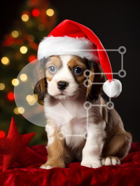 Σετ των 2 Intra Συλλεκτικό Ξύλινο Παζλ Plywood  4mm - Γιορτινό κουτάβι για τις γιορτές Σε Ξύλινο Κουτί - Διαστάσεις: 10x10 cm – 25 κομμάτια