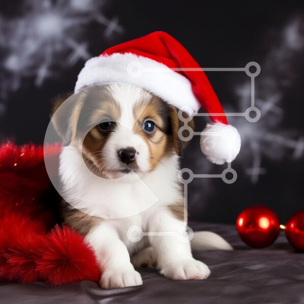 Intra Συλλεκτικό Ξύλινο Παζλ Plywood  4mm - Εορταστικό κουτάβι για τα Χριστούγεννα Σε Ξύλινο Κουτί - Διαστάσεις: 10x10 cm – 25 κομμάτια