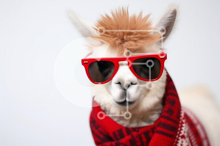 Σετ των 2 Intra Συλλεκτικό Ξύλινο Παζλ Plywood  4mm - Κομψά γυαλιά ηλίου Llama Σε Ξύλινο Κουτί - Διαστάσεις: 10x10 cm – 25 κομμάτια