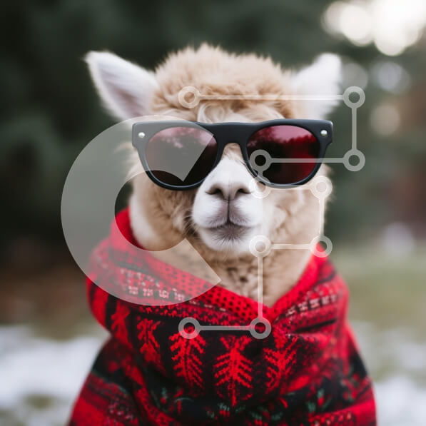 Intra Συλλεκτικό Ξύλινο Παζλ Plywood  4mm - Κομψό Alpaca σε γυαλιά ηλίου Σε Ξύλινο Κουτί - Διαστάσεις: 10x10 cm – 25 κομμάτια