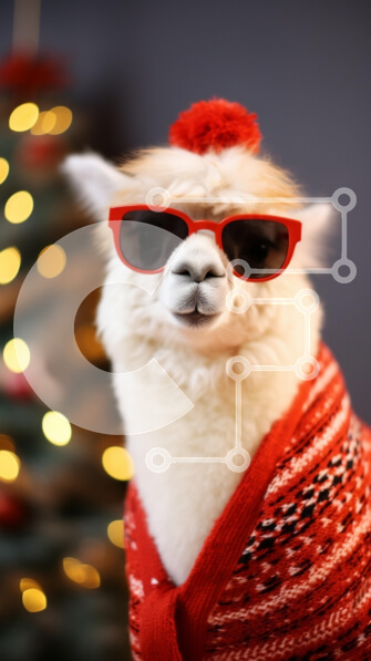 Σετ των 2 Intra Συλλεκτικό Ξύλινο Παζλ Plywood  4mm - Κομψό αλπακά με εορταστική ενδυμασία Σε Ξύλινο Κουτί - Διαστάσεις: 10x10 cm – 25 κομμάτια