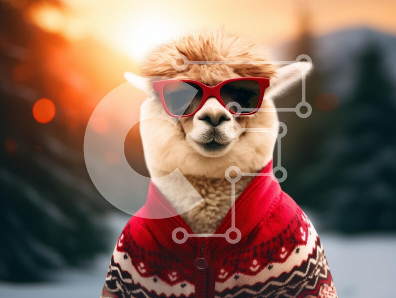 Σετ των 2 Intra Συλλεκτικό Ξύλινο Παζλ Plywood  4mm - Κομψή λάμα με πουλόβερ με γυαλιά ηλίου στο ηλιοβασίλεμα Σε Ξύλινο Κουτί - Διαστάσεις: 10x10 cm – 25 κομμάτια