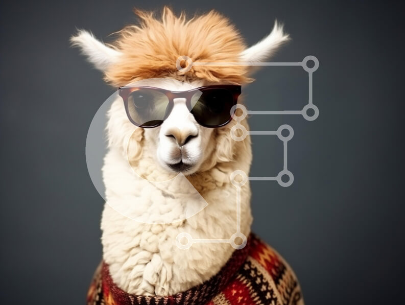 Σετ των 2 Intra Συλλεκτικό Ξύλινο Παζλ Plywood  4mm - Κομψό Alpaca σε γυαλιά ηλίου Σε Ξύλινο Κουτί - Διαστάσεις: 10x10 cm – 25 κομμάτια