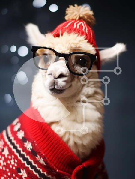 Σετ των 2 Intra Συλλεκτικό Ξύλινο Παζλ Plywood  4mm - Λάμα με γιορτινή ενδυμασία με γυαλιά Σε Ξύλινο Κουτί - Διαστάσεις: 10x10 cm – 25 κομμάτια