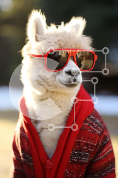 Σετ των 2 Intra Συλλεκτικό Ξύλινο Παζλ Plywood  4mm - Cool Llama με γυαλιά ηλίου και πουλόβερ Σε Ξύλινο Κουτί - Διαστάσεις: 10x10 cm – 25 κομμάτια