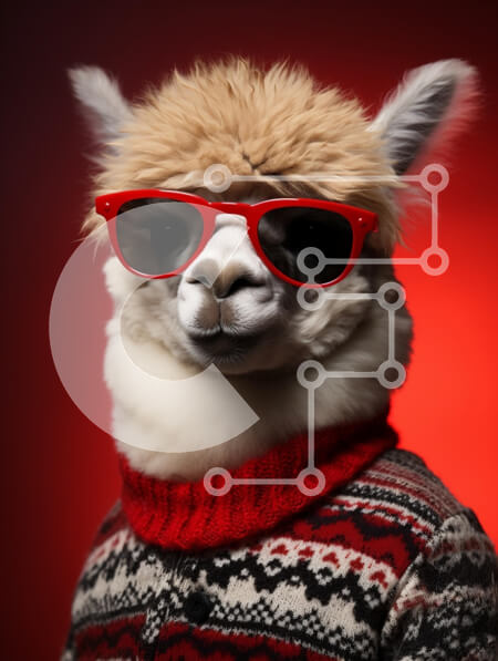 Σετ των 2 Intra Συλλεκτικό Ξύλινο Παζλ Plywood  4mm - Κομψό Alpaca σε γυαλιά ηλίου και πουλόβερ Σε Ξύλινο Κουτί - Διαστάσεις: 10x10 cm – 25 κομμάτια