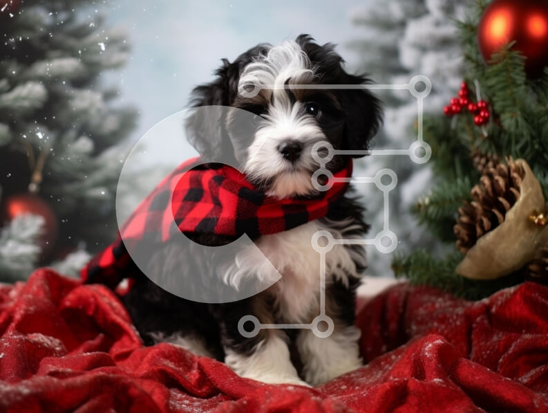 Σετ των 2 Intra Συλλεκτικό Ξύλινο Παζλ Plywood  4mm - Εορταστικό κουτάβι σε ένα ζεστό χειμερινό περιβάλλον Σε Ξύλινο Κουτί - Διαστάσεις: 10x10 cm – 25 κομμάτια