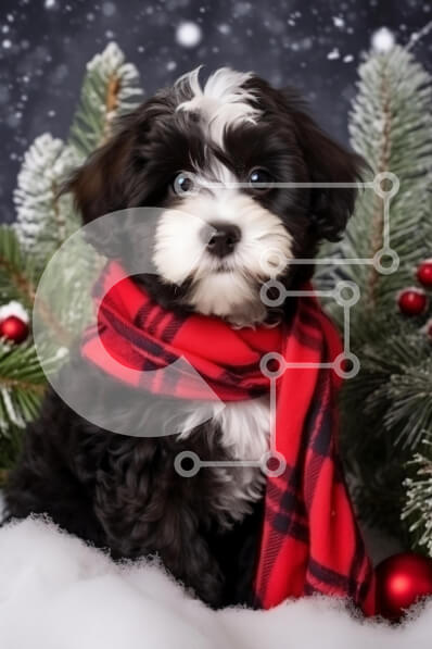 Σετ των 2 Intra Συλλεκτικό Ξύλινο Παζλ Plywood  4mm - Αξιολάτρευτο χειμωνιάτικο κουτάβι με κασκόλ Σε Ξύλινο Κουτί - Διαστάσεις: 10x10 cm – 25 κομμάτια