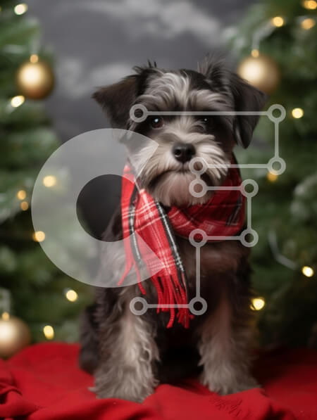 Σετ των 2 Intra Συλλεκτικό Ξύλινο Παζλ Plywood  4mm - Εορταστικό σκυλί με κασκόλ Σε Ξύλινο Κουτί - Διαστάσεις: 10x10 cm – 25 κομμάτια