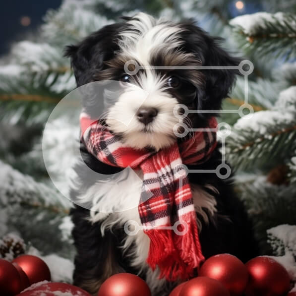 Intra Συλλεκτικό Ξύλινο Παζλ Plywood  4mm - Εορταστικό κουτάβι σε χιονισμένο περιβάλλον Σε Ξύλινο Κουτί - Διαστάσεις: 10x10 cm – 25 κομμάτια