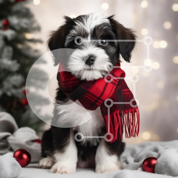 Intra Συλλεκτικό Ξύλινο Παζλ Plywood  4mm - Κουτάβι με φουλάρι διακοπών Σε Ξύλινο Κουτί - Διαστάσεις: 10x10 cm – 25 κομμάτια