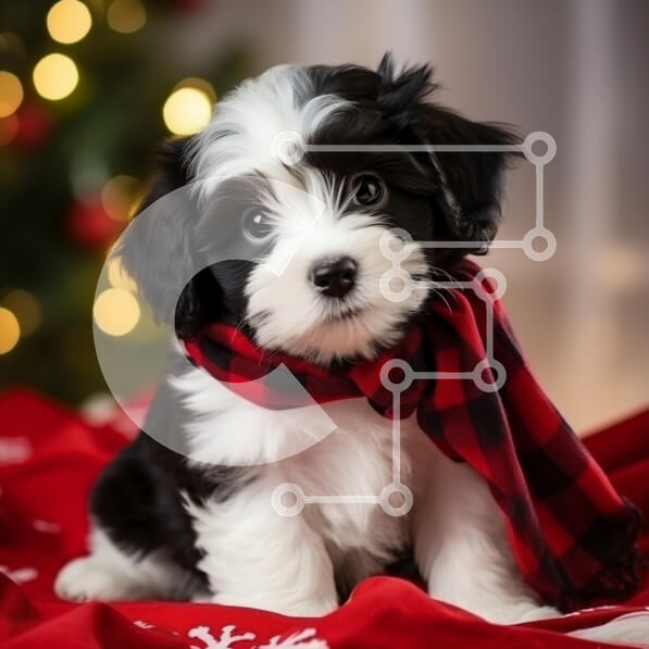 Intra Συλλεκτικό Ξύλινο Παζλ Plywood  4mm - Κουτάβι με κασκόλ για τις γιορτές Σε Ξύλινο Κουτί - Διαστάσεις: 10x10 cm – 25 κομμάτια