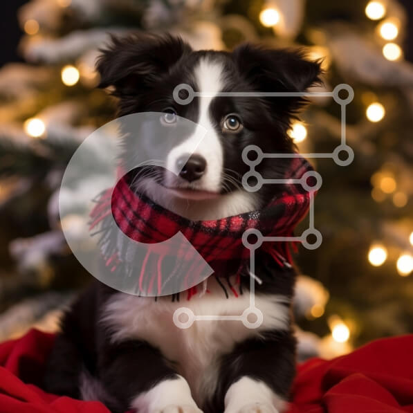 Intra Συλλεκτικό Ξύλινο Παζλ Plywood  4mm - Κουτάβι με χριστουγεννιάτικο κασκόλ Σε Ξύλινο Κουτί - Διαστάσεις: 10x10 cm – 25 κομμάτια