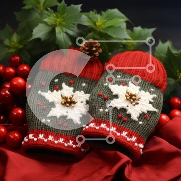 Intra Συλλεκτικό Ξύλινο Παζλ Plywood  4mm - Γιορτινά πλεκτά γάντια Σε Ξύλινο Κουτί - Διαστάσεις: 10x10 cm – 25 κομμάτια