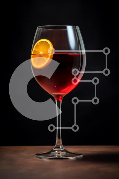 Σετ των 2 Intra Συλλεκτικό Ξύλινο Παζλ Plywood  4mm - Κομψό ποτήρι κόκκινο ποτό με φέτα πορτοκαλιού Σε Ξύλινο Κουτί - Διαστάσεις: 10x10 cm – 25 κομμάτια