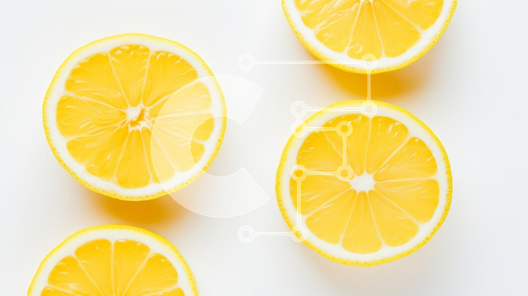 Σετ των 2 Intra Συλλεκτικό Ξύλινο Παζλ Plywood  4mm - Μισά φρέσκα λεμόνι σε ανοιχτόχρωμο φόντο Σε Ξύλινο Κουτί - Διαστάσεις: 10x10 cm – 25 κομμάτια