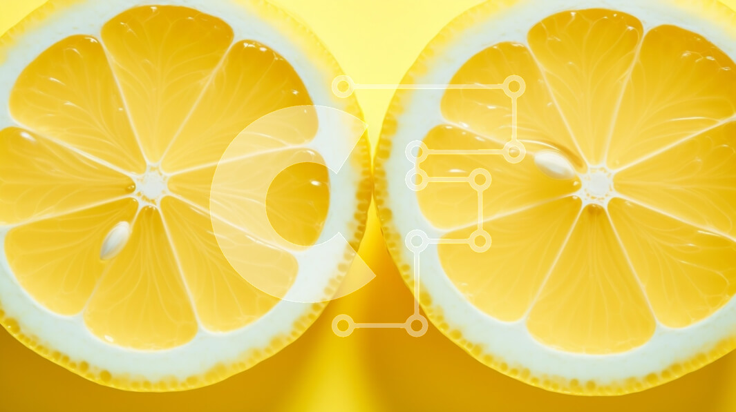 Σετ των 2 Intra Συλλεκτικό Ξύλινο Παζλ Plywood  4mm - Δικομμένα λεμόνια σε κίτρινο φόντο Σε Ξύλινο Κουτί - Διαστάσεις: 10x10 cm – 25 κομμάτια