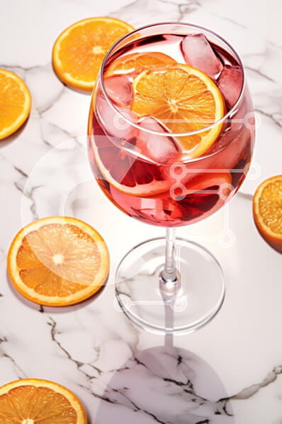 Σετ των 2 Intra Συλλεκτικό Ξύλινο Παζλ Plywood  4mm - Δροσιστικό ρόφημα με φέτες πορτοκαλιού σε μαρμάρινη επιφάνεια Σε Ξύλινο Κουτί - Διαστάσεις: 10x10 cm – 25 κομμάτια