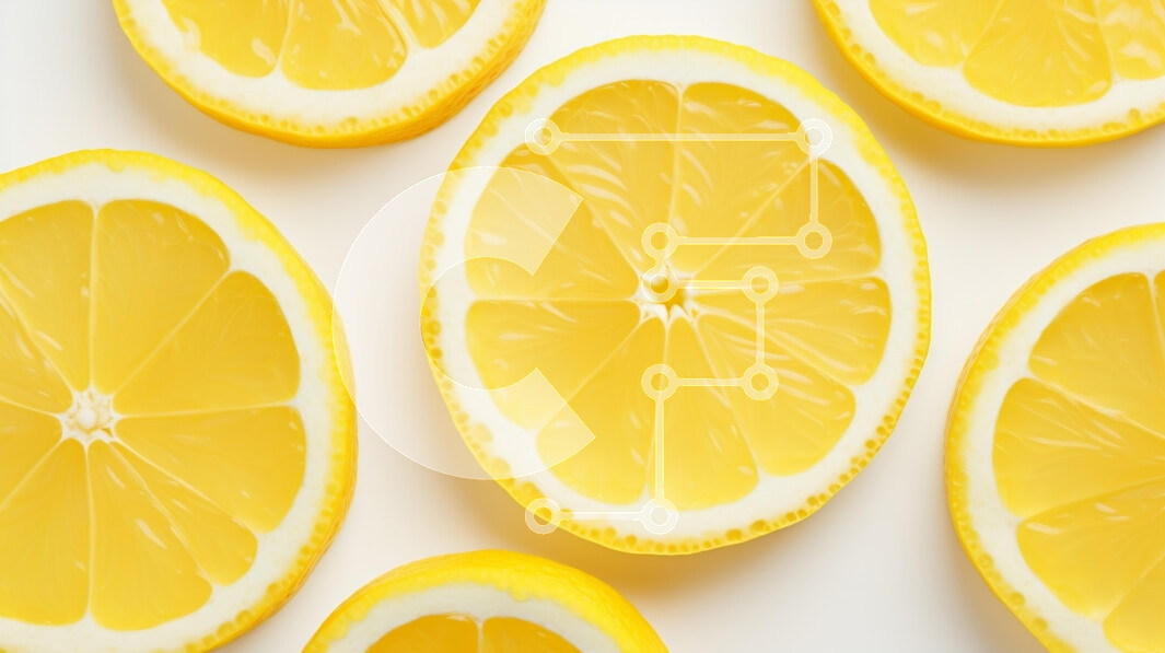 Σετ των 2 Intra Συλλεκτικό Ξύλινο Παζλ Plywood  4mm - Φρέσκες φέτες λεμονιού σε ανοιχτόχρωμο φόντο Σε Ξύλινο Κουτί - Διαστάσεις: 10x10 cm – 25 κομμάτια