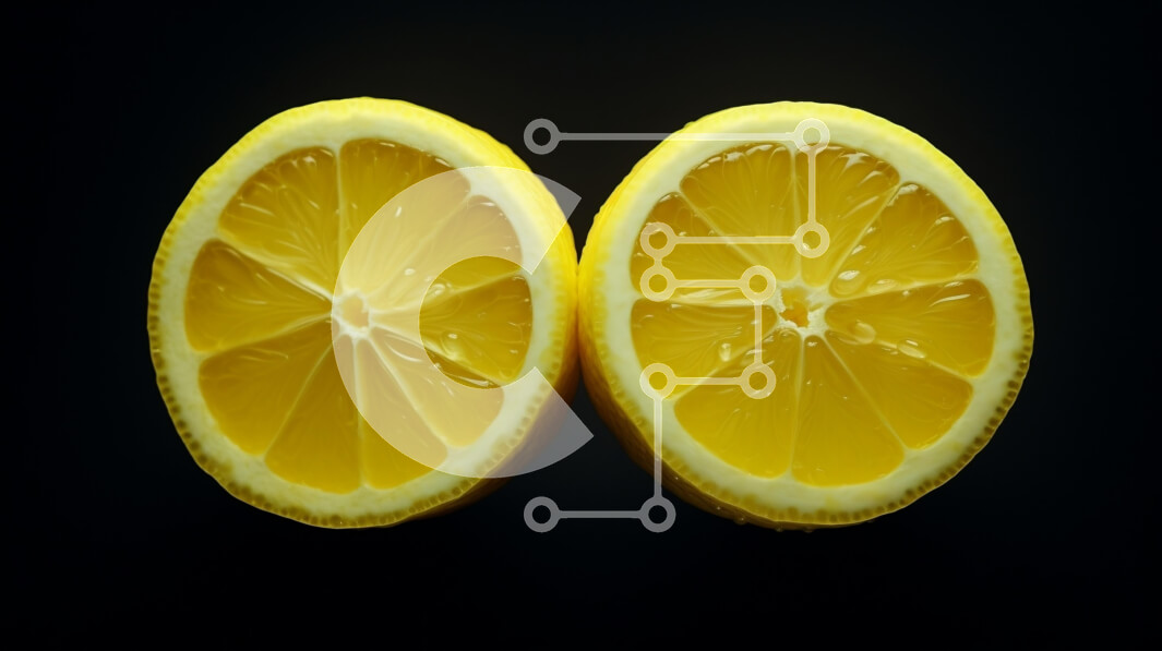 Σετ των 2 Intra Συλλεκτικό Ξύλινο Παζλ Plywood  4mm - Φρεσκοκομμένα λεμόνια σε σκούρο φόντο Σε Ξύλινο Κουτί - Διαστάσεις: 10x10 cm – 25 κομμάτια