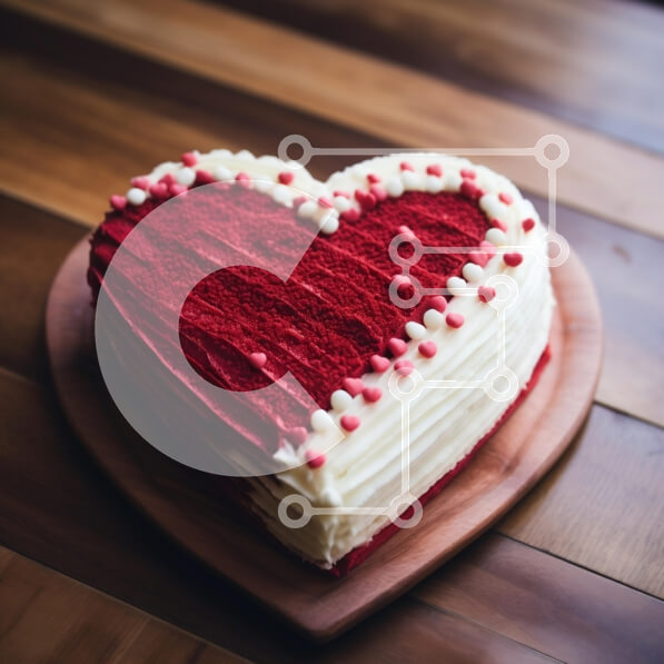 Σετ των 2 Intra Συλλεκτικό Ξύλινο Παζλ Plywood  4mm - Κέικ Red Velvet σε σχήμα καρδιάς Σε Ξύλινο Κουτί - Διαστάσεις: 10x10 cm – 25 κομμάτια