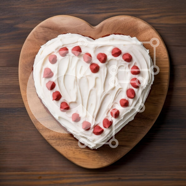 Σετ των 2 Intra Συλλεκτικό Ξύλινο Παζλ Plywood  4mm - Κόκκινο βελούδινο κέικ σε σχήμα καρδιάς σε ξύλινη σανίδα Σε Ξύλινο Κουτί - Διαστάσεις: 10x10 cm – 25 κομμάτια