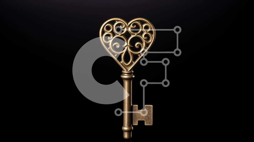 Intra Συλλεκτικό Ξύλινο Παζλ Plywood  4mm - Περίτεχνο χρυσό κλειδί σε σχήμα καρδιάς Σε Ξύλινο Κουτί - Διαστάσεις: 10x10 cm – 25 κομμάτια