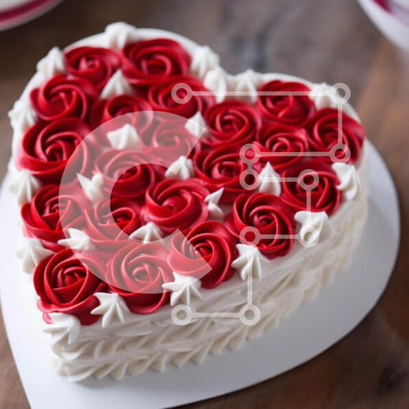 Σετ των 2 Intra Συλλεκτικό Ξύλινο Παζλ Plywood  4mm - Τούρτα σε σχήμα καρδιάς διακοσμημένο με τριαντάφυλλα Σε Ξύλινο Κουτί - Διαστάσεις: 10x10 cm – 25 κομμάτια