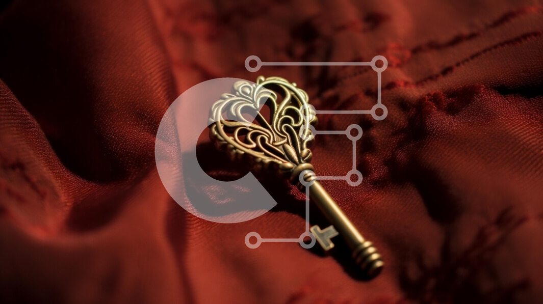 Intra Συλλεκτικό Ξύλινο Παζλ Plywood  4mm - Κλειδί αντίκα σε κόκκινο ύφασμα Σε Ξύλινο Κουτί - Διαστάσεις: 10x10 cm – 25 κομμάτια