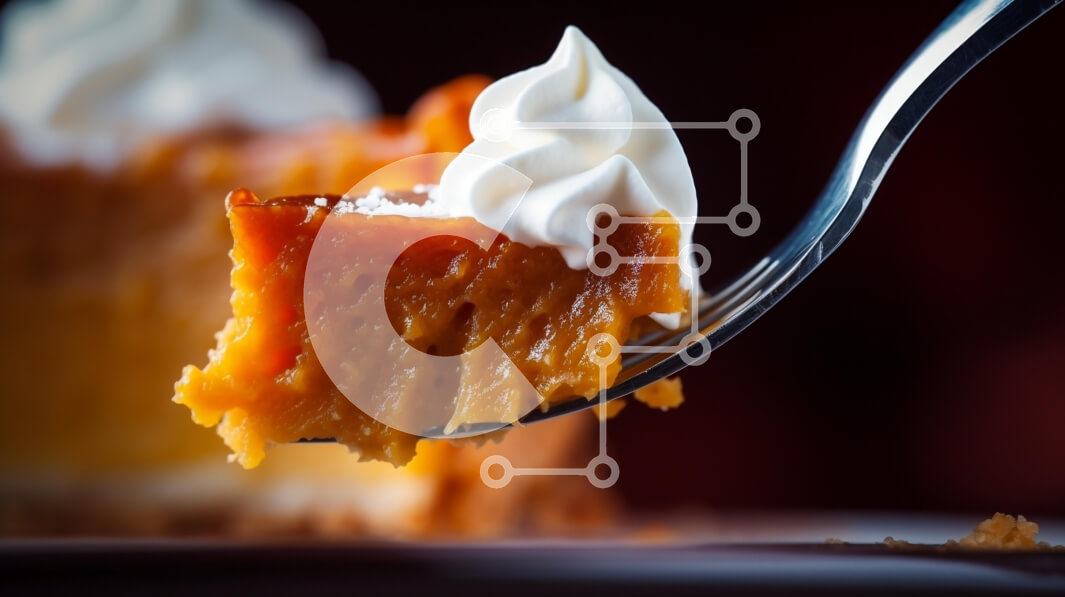 Σετ των 2 Intra Συλλεκτικό Ξύλινο Παζλ Plywood  4mm - Κοντινό πλάνο κολοκυθόπιτας με σαντιγί Σε Ξύλινο Κουτί - Διαστάσεις: 10x10 cm – 25 κομμάτια