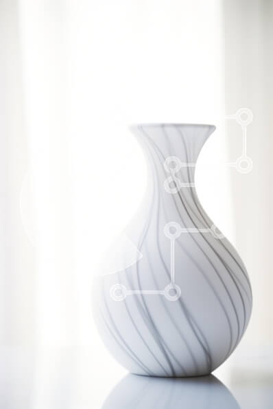 Intra Συλλεκτικό Ξύλινο Παζλ Plywood  4mm - Κομψό λευκό βάζο με στροβιλιζόμενο σχέδιο Σε Ξύλινο Κουτί - Διαστάσεις: 10x10 cm – 25 κομμάτια