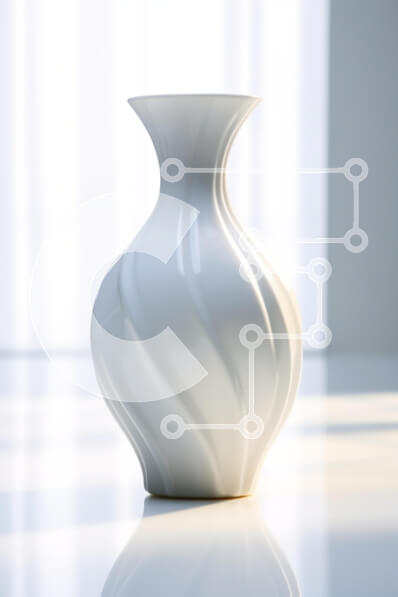 Intra Συλλεκτικό Ξύλινο Παζλ Plywood  4mm - Κομψό λευκό στριφτό βάζο Σε Ξύλινο Κουτί - Διαστάσεις: 10x10 cm – 25 κομμάτια