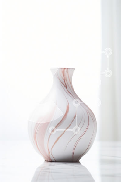 Intra Συλλεκτικό Ξύλινο Παζλ Plywood  4mm - Κομψό βάζο με μαρμάρινο σχέδιο Σε Ξύλινο Κουτί - Διαστάσεις: 10x10 cm – 25 κομμάτια