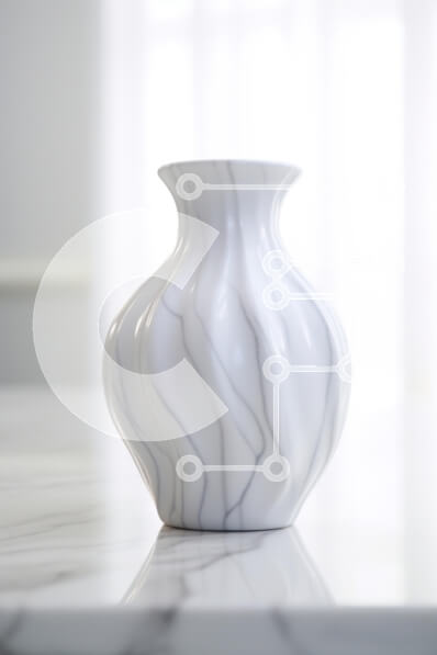 Intra Συλλεκτικό Ξύλινο Παζλ Plywood  4mm - Κομψό μαρμάρινο βάζο σε μαρμάρινη επιφάνεια Σε Ξύλινο Κουτί - Διαστάσεις Puzzle: 10x10 cm – 25 κομμάτια