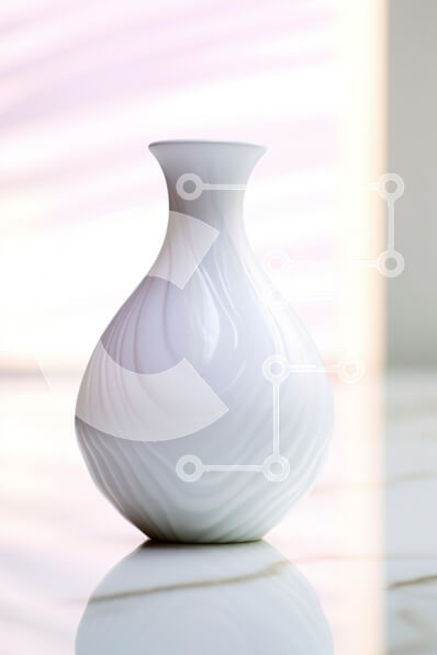 Intra Συλλεκτικό Ξύλινο Παζλ Plywood  4mm - Κομψό λευκό βάζο Σε Ξύλινο Κουτί - Διαστάσεις: 10x10 cm – 25 κομμάτια