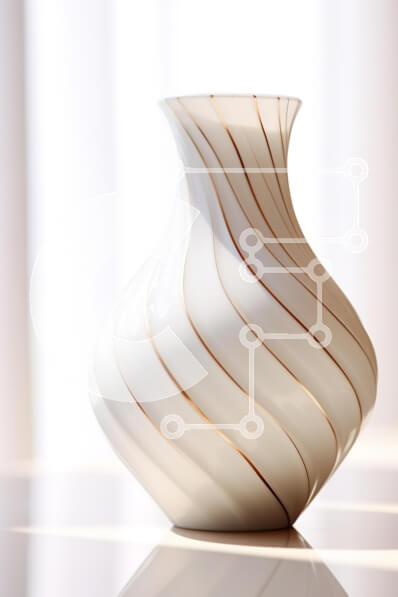 Intra Συλλεκτικό Ξύλινο Παζλ Plywood  4mm - Κομψό στροβιλιζόμενο βάζο Σε Ξύλινο Κουτί - Διαστάσεις: 10x10 cm – 25 κομμάτια