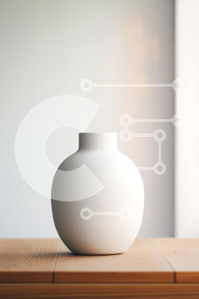 Intra Συλλεκτικό Ξύλινο Παζλ Plywood  4mm - Μινιμαλιστικό λευκό βάζο σε ξύλινο τραπέζι Σε Ξύλινο Κουτί - Διαστάσεις: 10x10 cm – 25 κομμάτια