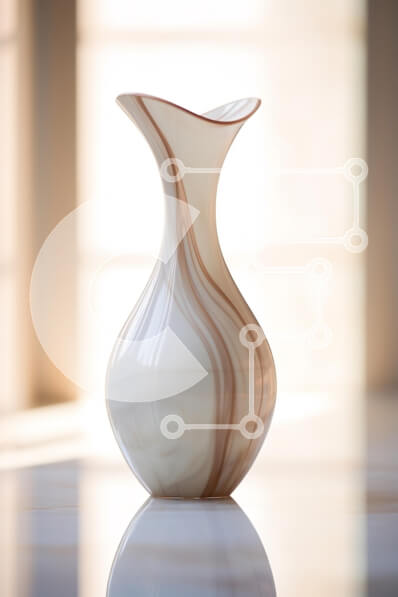 Intra Συλλεκτικό Ξύλινο Παζλ Plywood  4mm - Κομψό βάζο Swirl Σε Ξύλινο Κουτί - Διαστάσεις: 10x10 cm – 25 κομμάτια