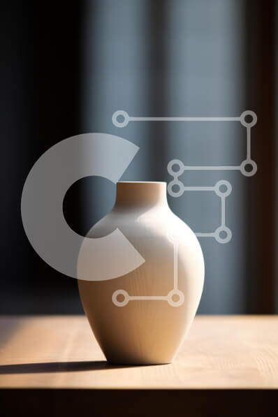 Intra Συλλεκτικό Ξύλινο Παζλ Plywood  4mm - Μινιμαλιστικό λευκό κεραμικό βάζο σε ξύλινο τραπέζι Σε Ξύλινο Κουτί - Διαστάσεις: 10x10 cm – 25 κομμάτια