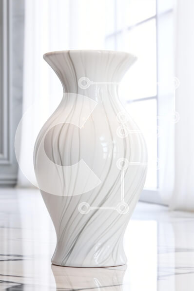 Intra Συλλεκτικό Ξύλινο Παζλ Plywood  4mm - Κομψό λευκό βάζο σε μαρμάρινο πάτωμα Σε Ξύλινο Κουτί - Διαστάσεις Puzzle: 10x10 cm – 25 κομμάτια