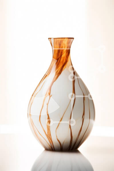 Intra Συλλεκτικό Ξύλινο Παζλ Plywood  4mm - Κομψό γυάλινο βάζο με καφέ στροβιλισμούς Σε Ξύλινο Κουτί - Διαστάσεις Puzzle: 10x10 cm – 25 κομμάτια