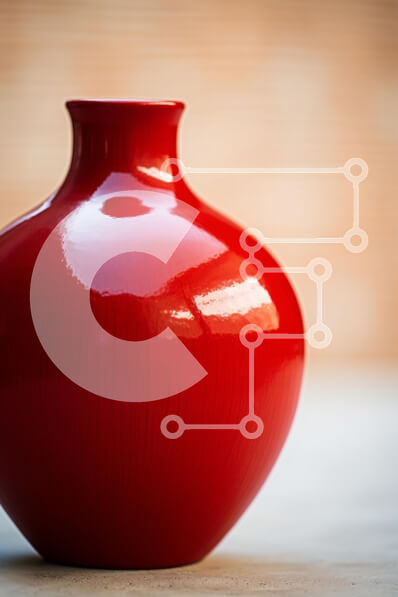 Intra Συλλεκτικό Ξύλινο Παζλ Plywood  4mm - Γυαλιστερό κόκκινο βάζο Σε Ξύλινο Κουτί - Διαστάσεις: 10x10 cm – 25 κομμάτια