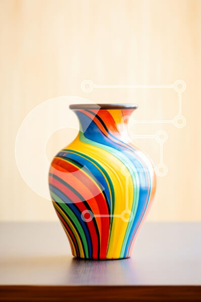 Intra Συλλεκτικό Ξύλινο Παζλ Plywood  4mm - Πολύχρωμο βάζο στροβιλισμού Σε Ξύλινο Κουτί - Διαστάσεις Puzzle: 10x10 cm – 25 κομμάτια