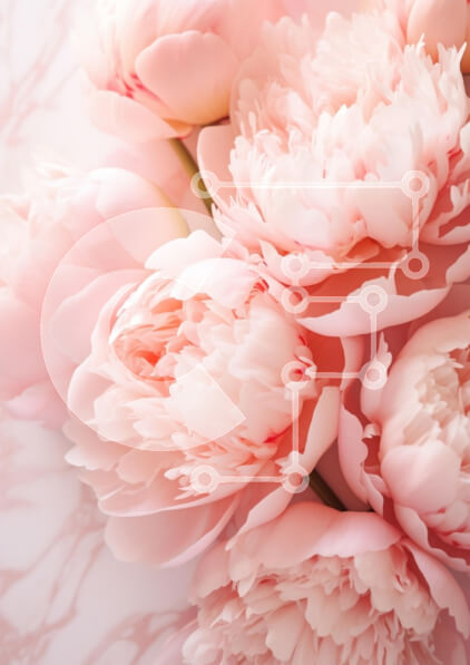 Intra Συλλεκτικό Ξύλινο Παζλ Plywood  4mm - Κοντινό πλάνο ροζ παιώνιες Σε Ξύλινο Κουτί - Διαστάσεις Puzzle: 10x10 cm – 25 κομμάτια