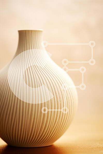 Intra Συλλεκτικό Ξύλινο Παζλ Plywood  4mm - Κομψό κεραμικό βάζο με ανάγλυφες κορυφογραμμές Σε Ξύλινο Κουτί - Διαστάσεις: 10x10 cm – 25 κομμάτια