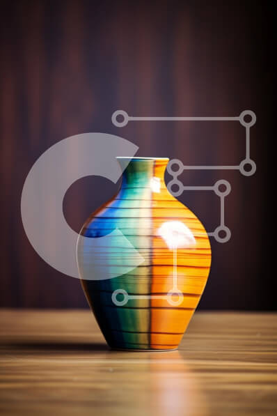 Intra Συλλεκτικό Ξύλινο Παζλ Plywood  4mm - Πολύχρωμο κεραμικό βάζο Σε Ξύλινο Κουτί - Διαστάσεις: 10x10 cm – 25 κομμάτια