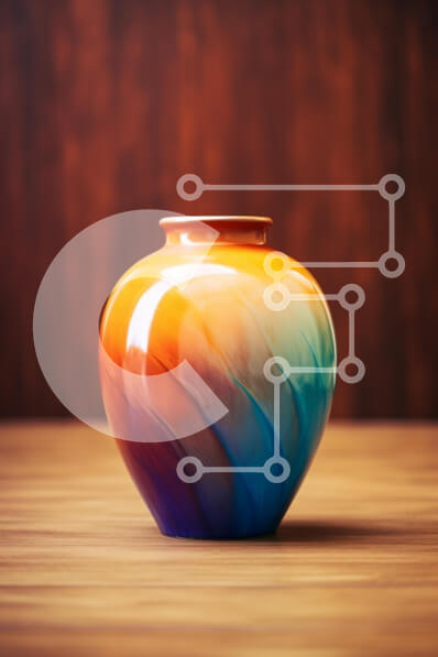 Intra Συλλεκτικό Ξύλινο Παζλ Plywood  4mm - Πολύχρωμο καλλιτεχνικό βάζο Σε Ξύλινο Κουτί - Διαστάσεις Puzzle: 10x10 cm – 25 κομμάτια