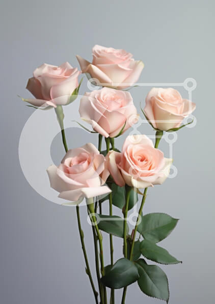 Intra Συλλεκτικό Ξύλινο Παζλ Plywood  4mm - Μπουκέτο με απαλά ροζ τριαντάφυλλα Σε Ξύλινο Κουτί - Διαστάσεις Puzzle: 10x10 cm – 25 κομμάτια